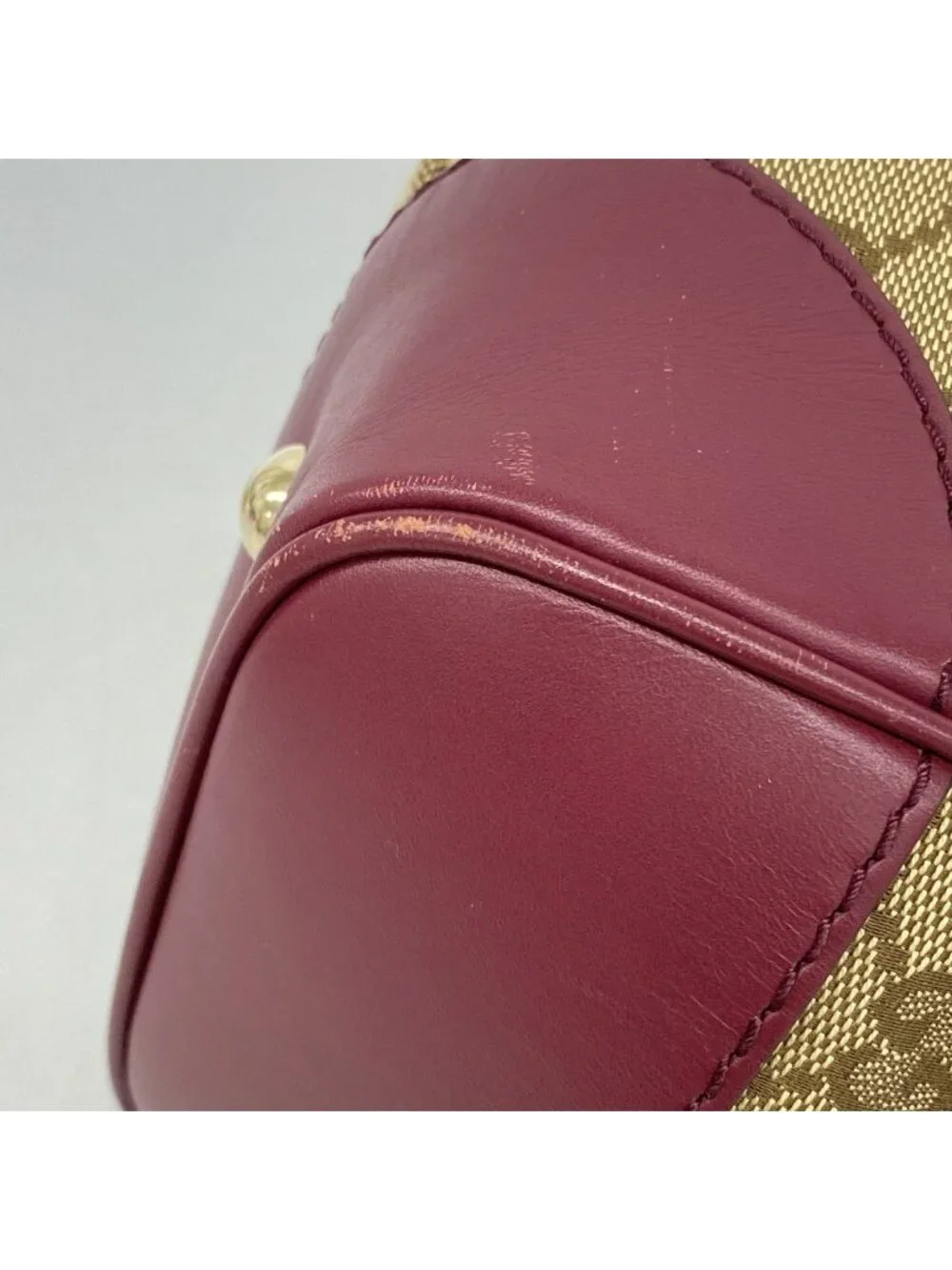 Gucci Tote GG Canvas Brown Bordeaux Champagne Gold